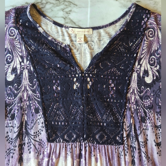 Dress Barn Purple And White Women's Top - Picture 4 of 8